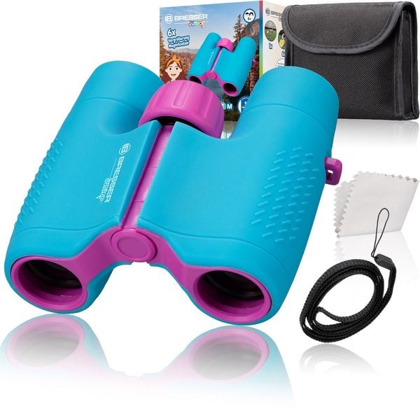 Bresser Junior 11250 - Kinder-Fernglas 6x21 (blau), mit Tasche