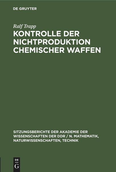 Kontrolle der Nichtproduktion chemischer Waffen