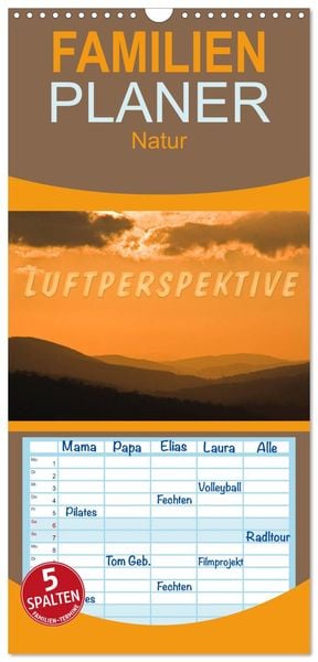 Familienplaner 2026 - Luftperspektive mit 5 Spalten (Wandkalender, 21 x 45 cm) CALVENDO