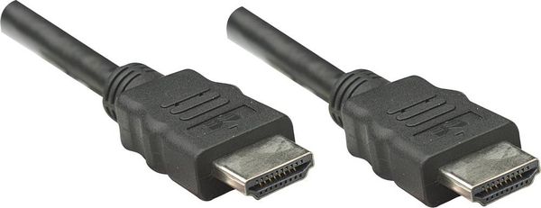 Manhattan HDMI Anschlusskabel HDMI-A Stecker, HDMI-A Stecker 1.00 m Schwarz 323192 Folienschirm, Geflechtschirm HDMI-Kabel