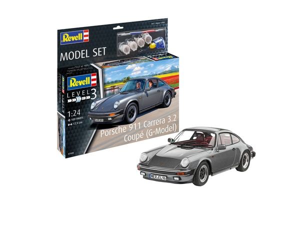 Model Set Porsche 911 Carrera 3.2 Coupé (G-Model), Revell Modellbausatz mit Basiszubehör