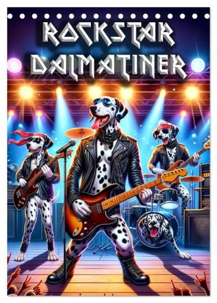 Rockstar Dalmatiner (Tischkalender 2025 DIN A5 hoch), CALVENDO Monatskalender