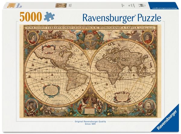 Erwachsenenpuzzle 5000 Teile - Historische Weltkarte, Henricus Hondius 1630