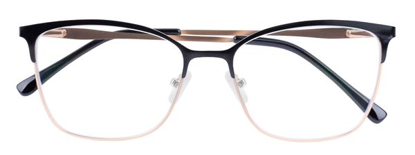 Lesebrille MIA, schwarz-gold, +1.50 dpt mit Etui