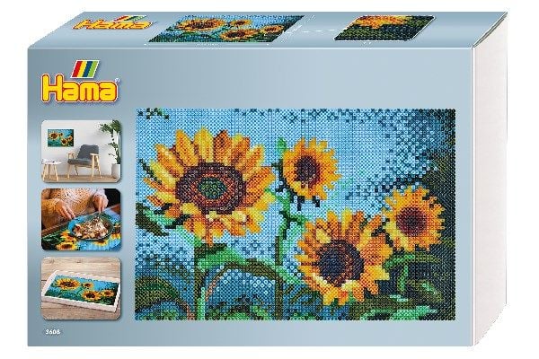 Hama Bügelperlen Art Sonnenblumen Geschenkbox