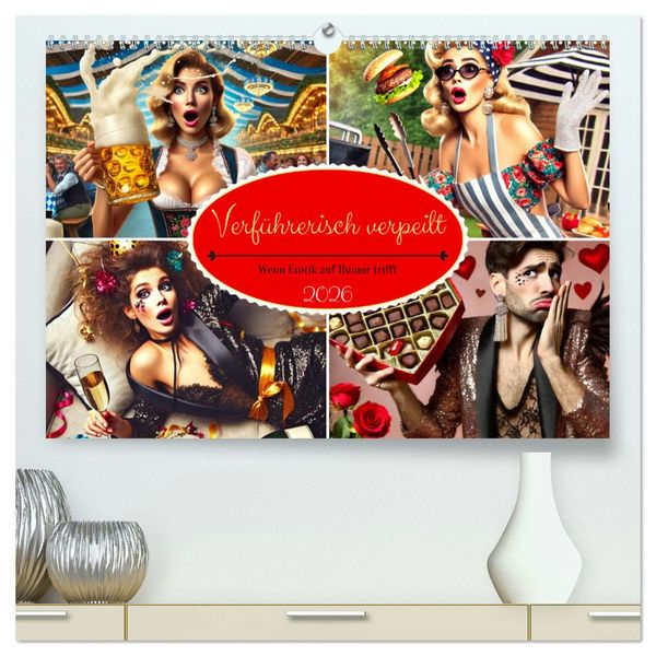 Verführerisch verpeilt – Wenn Erotik auf Humor trifft (hochwertiger Premium Wandkalender 2026 DIN A2 quer), Kunstdruck in Hochglanz