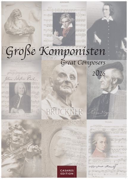 Komponisten Kalender 2026 – Musik-Kalender 21x29cm - Klassische Komponisten mit 12 Künstlerporträts