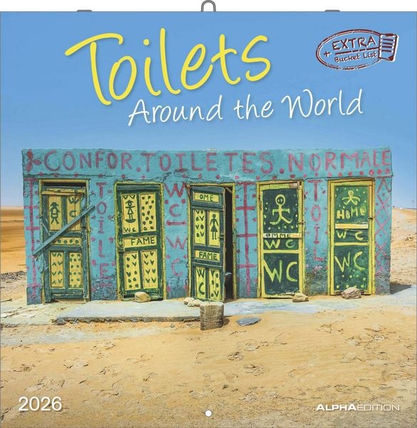 Toilets Around the World 2026 - Wand-Kalender - Broschüren-Kalender - 30x30 - 30x60 geöffnet - Toiletten-Kalender