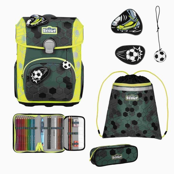 Scout Schulranzen Set Neo Superflash Extreme, Schulranzen Set, 4tlg, Soccers Star