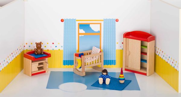 Goki Puppenmöbel Kinderzimmer für Puppenhaus