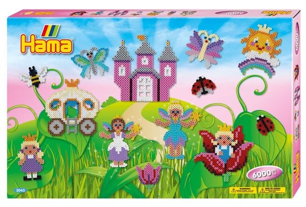 Hama 3043 - Bügelperlen, Geschenkpackung Feenzauber, 6000 Midi-Perlen und 3 Stiftplatten