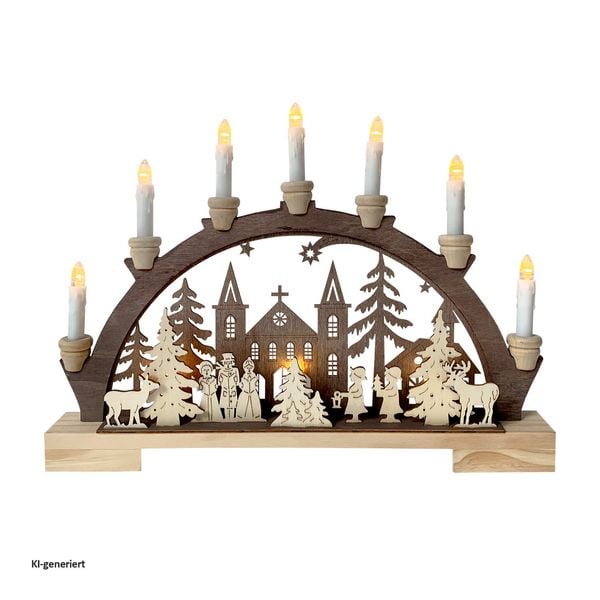 HTI-Living Schwibbogen Sternsinger vor der Kirche Schwibbogen Sternsinger vor der Kirche