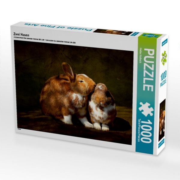 CALVENDO Puzzle Zwei Hasen 1000 Teile Lege-Größe 64x48cm Foto-Puzzle für glückliche Stunden