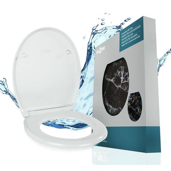 WC-Sitz Mod. Black Marble, Toilettensitz mit Absenkautomatik