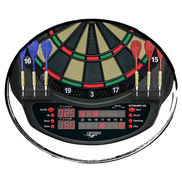 CARROMCO ELEKTRONIK DARTBOARD STRIKER-401, MIT ADAPTER, 3-LOCH ABSTAND