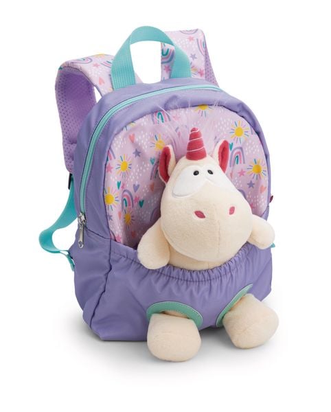 NICI 62690 - Lila Rucksack mit Plüschtier Einhorn, 2-teilig, Einhorn:25cm