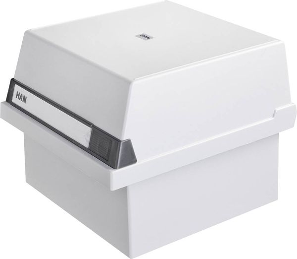 HAN 965-11 Karteikasten Lichtgrau max. Anzahl der Karten: 800 Karten DIN A5 quer