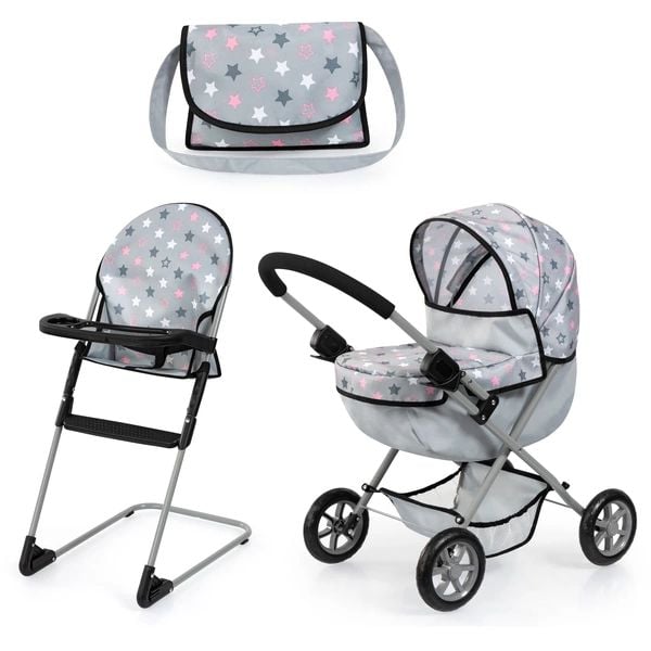 Puppenwagen Set Cosy grau
