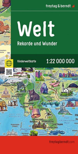 Freytag & berndt Straßenkarte Weltkarte für Kinder 1:22 Mio.