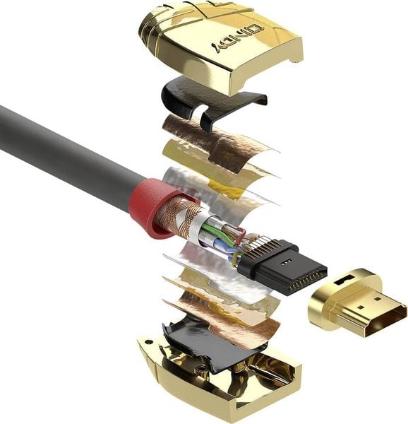 LINDY HDMI Anschlusskabel HDMI-A Stecker, HDMI-A Stecker 15.00m Grau 37867 HDMI-Kabel