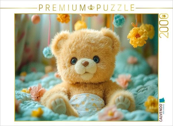 CALVENDO Puzzle Niedlicher Baby Teddybär auf dem Wickeltisch 2000 Teile Lege-Größe 90x67cm Foto-Puzzle für glückliche Stunden