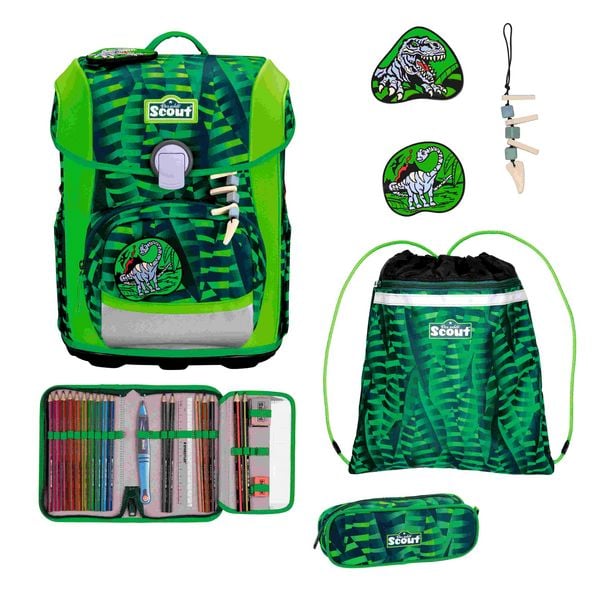 Scout Schulranzen Set Neo, Schulranzen Set, 4tlg, Danger Dino