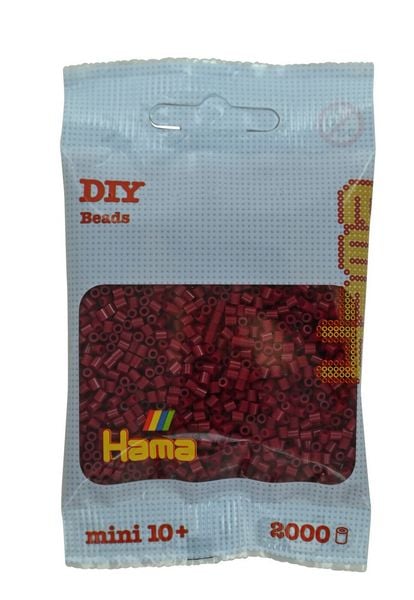 Hama 501-118 - DIY Bügelperlen Mini 10+, ca. 2000 Stück, Dunkle Kirsche