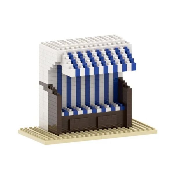 BRIXIES 200145 - Strandkorb, 3D Konstruktionsbausatz aus Ministeinen, 432 Teile