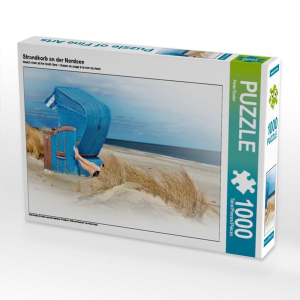 CALVENDO Puzzle Strandkorb an der Nordsee 1000 Teile Lege-Größe 64x48cm Foto-Puzzle für glückliche Stunden