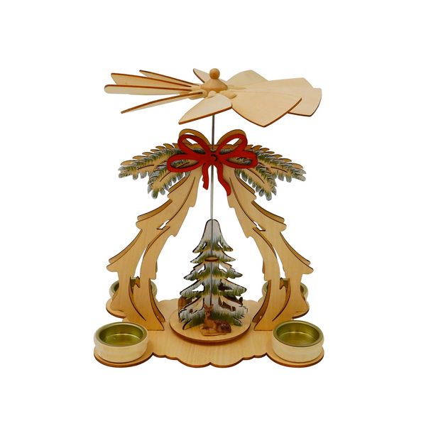 HTI-Living Tischpyramide mit Tannenbaum und Schleife Tischpyramide mit Tannenbaum und Schleife