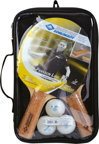 Premium Tischtennis Set PERSSON 500, 2 Schläger, 3 Bälle, Tasche