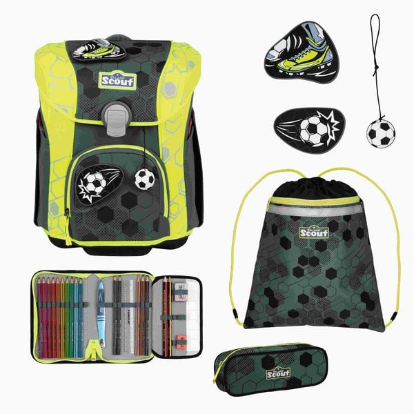 Scout Schulranzen Set Micro Superflash Extreme, Schulranzen Set, 4tlg, Soccers Star
