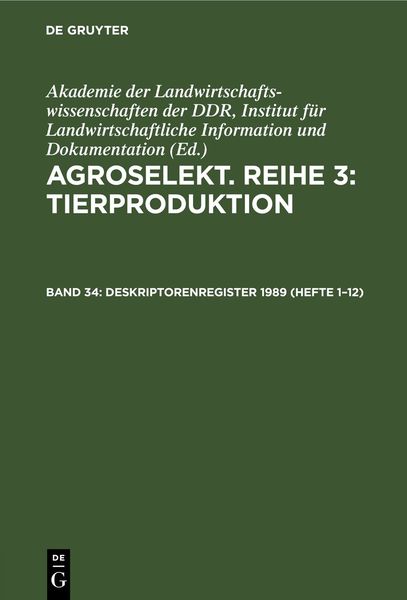 Deskriptorenregister 1989 (Hefte 1–12)