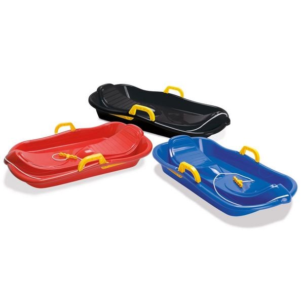 Schlitten Bobschlitten mit Bremsen ca. 50kg schwarz rot blau 79cm