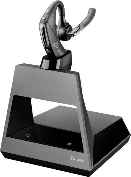 HP Poly Voyager5200 Office In Ear Headset Bluetooth®, Kabellos Schwarz mit Bluetooth® Basisstation