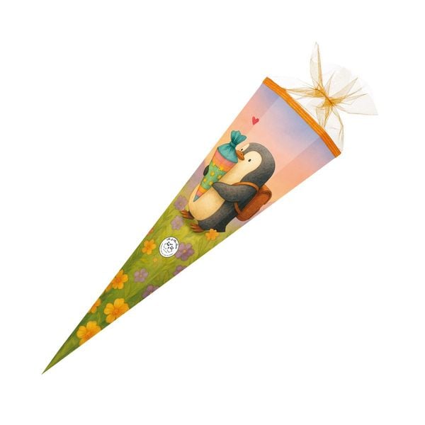 Nestler Schultüte Pinguins Zuckertüte 85cm mit Tüllverschluss