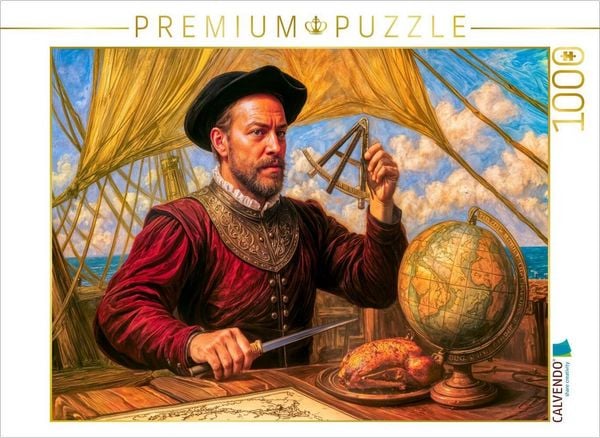 CALVENDO Puzzle Sir Francis Drake - Legendärer Entdecker und Piratenszene Puzzle 1000 Teile Lege-Größe 64x48cm Foto-Puzzle für glückliche Stunden