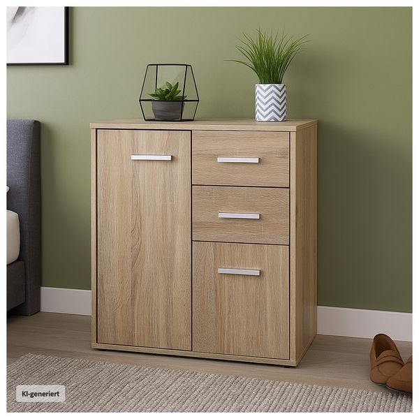 HTI-Living Kommode mit 2 Schubladen Nina Sonoma Kommode mit 2 Schubladen Nina Sonoma