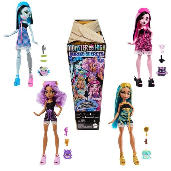 Monster High Buried-Secrets-Überraschungspuppen mit Halbjahresgraus-Thema (Figuren können variieren.)