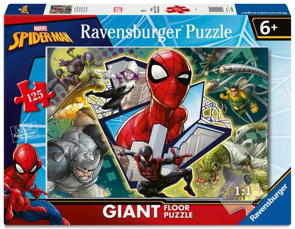 Ravensburger Kinderpuzzle 09790 - Der Superheld Spiderman – großes Bodenpuzzle mit 125 Puzzleteilen, für Puzzle-Freunde und Spiderman-Fans ab 6 Jahren