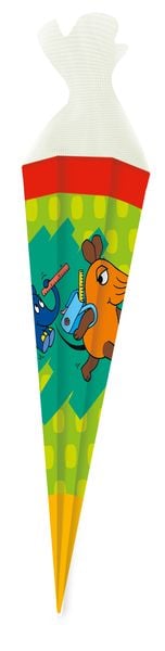 Schultüte 'Die Maus' 85 cm mit Tüll