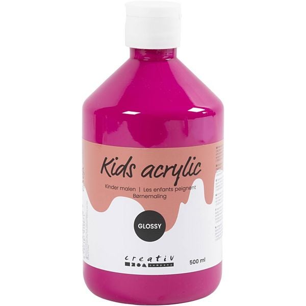 Creativ Company Acrylfarbe Glänzend, Pink, 500 ml/ 1 Fl.