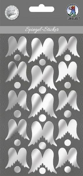 URSUS 15 Spiegel-Sticker 'Engelsflügel', silber