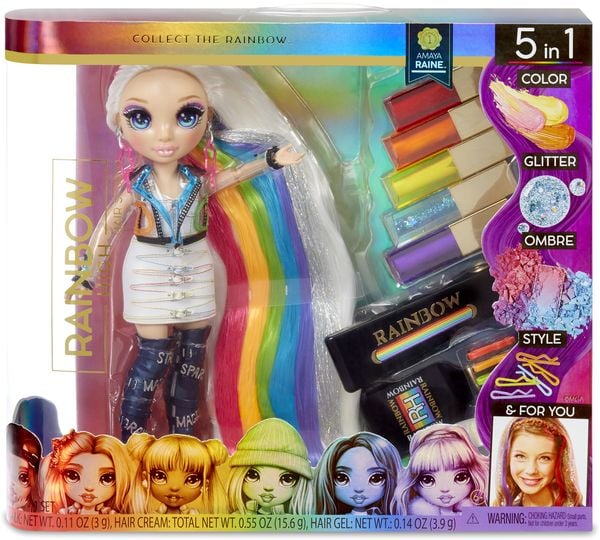 Rainbow High 569329E7C - 5-in-1 Haarstudio inkl. Modepuppe Amaya Raine, Sammel-Modepuppe,