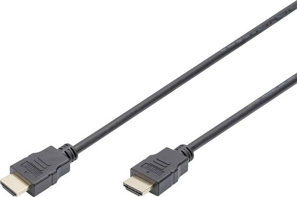 Digitus HDMI Anschlusskabel HDMI-A Stecker, HDMI-A Stecker 5.00 m Schwarz AK-330114-050-S vergoldete Steckkontakte HDMI-Kabel