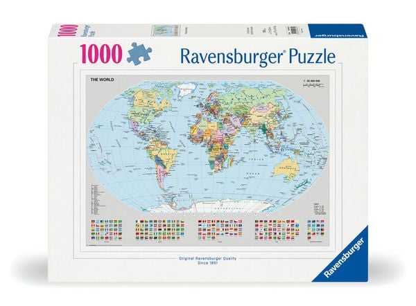 Erwachsenenpuzzle 1000 Teile - Politische Weltkarte