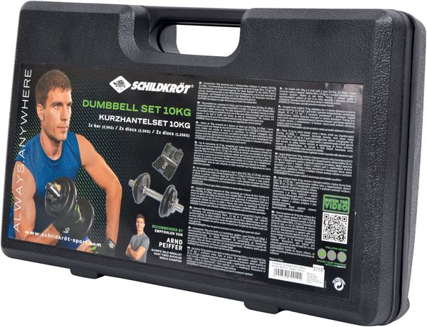 Schildkröt 960212 - Kurz-Hantelset 10,0 kg im Koffer, Heim-Fitnessgerät