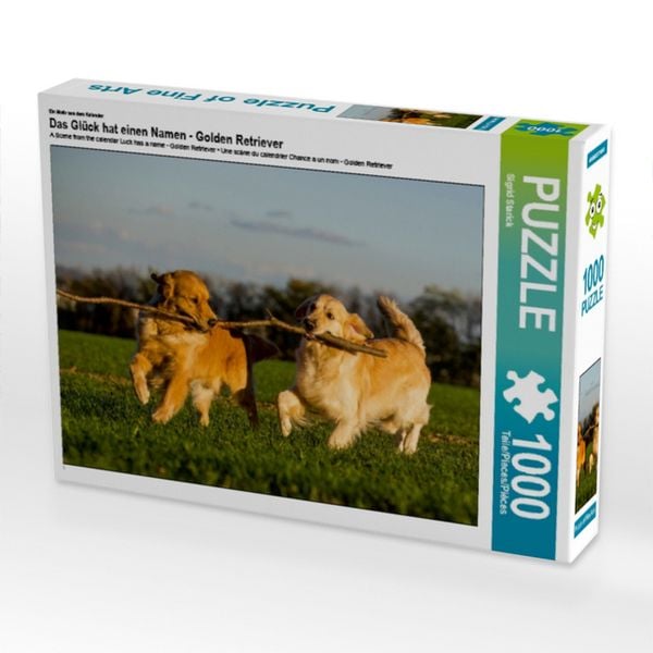 CALVENDO Puzzle Ein Motiv aus dem Kalender Das Glück hat einen Namen - Golden Retriever 1000 Teile Lege-Größe 64x48cm Foto-Puzzle für glückliche Stunden