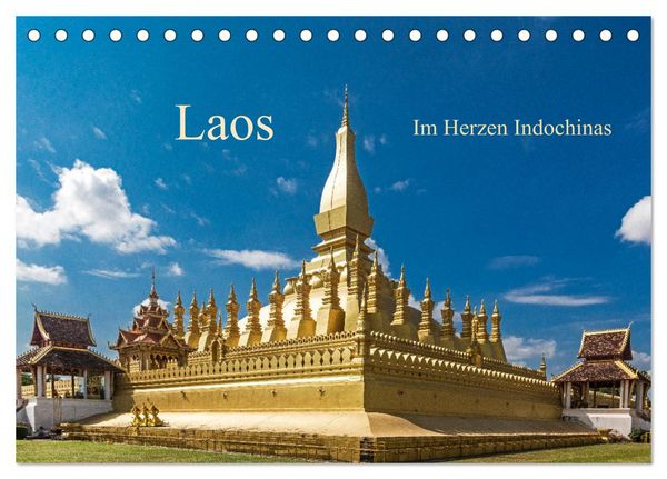 Laos - Im Herzen Indochinas (Tischkalender 2026 DIN A5 quer), CALVENDO Monatskalender