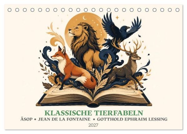 Klassische Tierfabeln (Tischkalender 2027 DIN A5 quer), CALVENDO Monatskalender